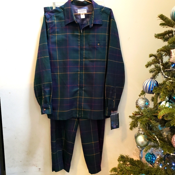 NWT Vintage Pendleton Wool Tartan Plaid Pant Suit XL 16 - Picture 1 of 15